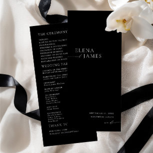 Modern Minimalist Black & White Wedding Program