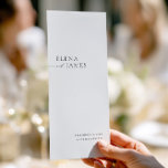 Modern Minimalist Black & White Wedding Program<br><div class="desc">Featuring a clean minimalist layout and elegant typography, this double-sided card includes all the key moments of your ceremony and a detailed wedding party list. Perfect for couples who love timeless design with a modern edge. Fully customizable to fit your wedding details. Coordinates with the full "Elena" wedding suite —...</div>