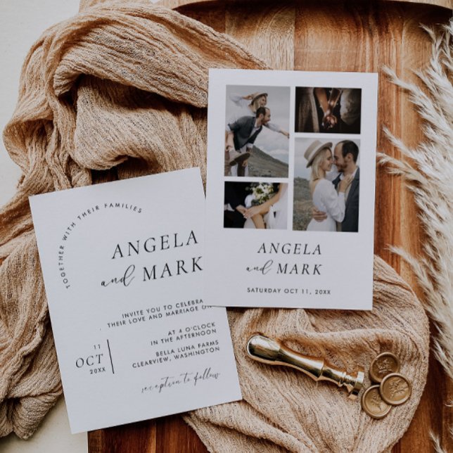 Modern Minimalist Black & White Wedding With Photo Invitation (Creator Uploaded)