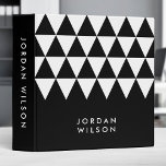 Modern Minimalist Black with White Triangle Binder<br><div class="desc">Modern minimalist binder that you can personalize with your name featuring white triangle pattern against a black background. Great for office or school. Personalize it by replacing the placeholder text. For more options such as to change the font and its size click the "Customize" button. *Please note that the Zazzle...</div>