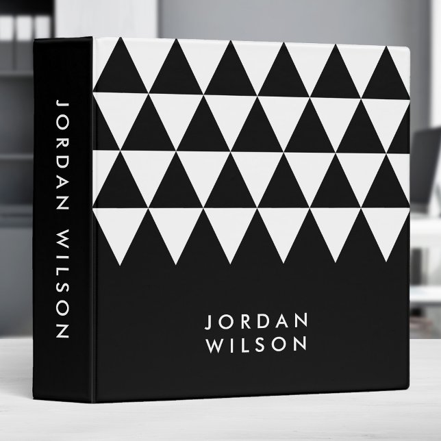 Modern Minimalist Black with White Triangle Binder (Creator Uploaded)
