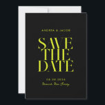 Modern Minimalist Black Yellow Chic Wedding Save The Date<br><div class="desc">Modern Minimalist Black and Yellow Chic Wedding Save the Date</div>