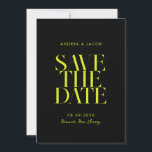Modern Minimalist Black Yellow Chic Wedding Save The Date<br><div class="desc">Modern Minimalist Black and Yellow Chic Wedding Save the Date</div>
