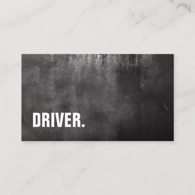 Modern Minimalist Blackboard DRIVER Professional Business Card (Front)