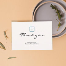 Modern Minimalist Blue Border Logo Business