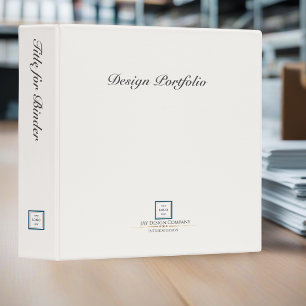 Modern Minimalist  Blue Company Logo Presentation Binder