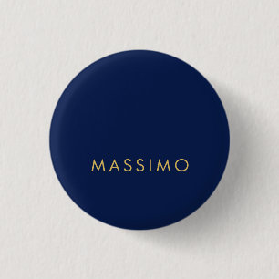 Modern Minimalist Blue Gold Professional Trendy 1 Inch Round Button