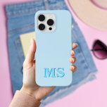 Modern Minimalist Blue Initial Monogram iPhone 16 Case<br><div class="desc">Create your own personalized iPhone Case with custom initial name in modern minimalist typography. Available in a variety of colours and styles.</div>