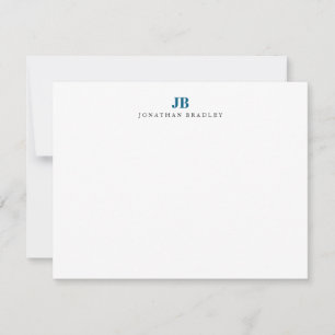 Modern Minimalist Blue Monogram Professional Card