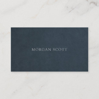 Modern Minimalist Blue Suede Print Business Card