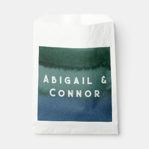 Modern Minimalist Blue Teal Favour Bag