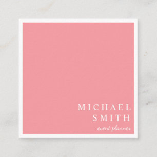 Modern Minimalist Blush Event Planner Square Business Card