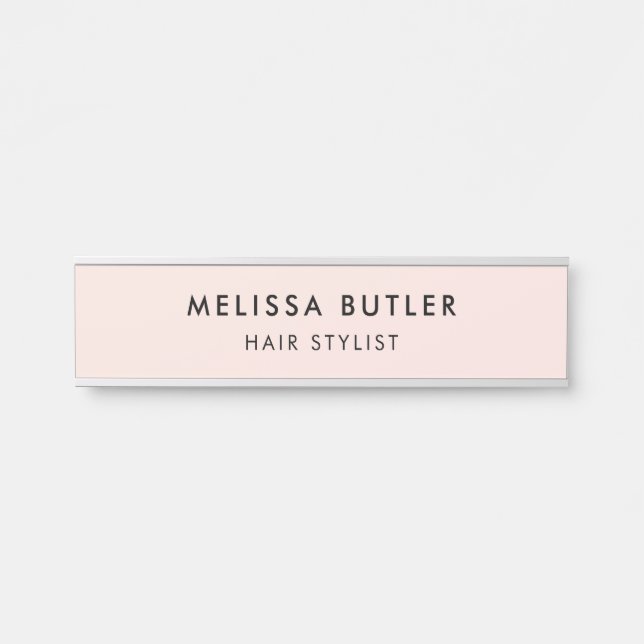 Modern Minimalist Blush Pink Door Sign (Front)
