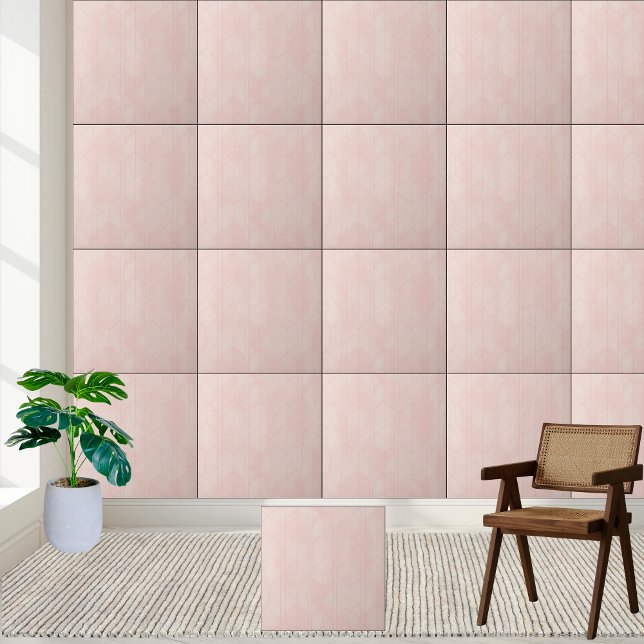 Modern Minimalist Blush Pink Geometric  Tile (Modern Minimalist Blush Pink Geometric Ceramic Tile)