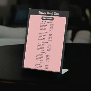 Modern Minimalist Blush Pink Professional Salon Pedestal Sign