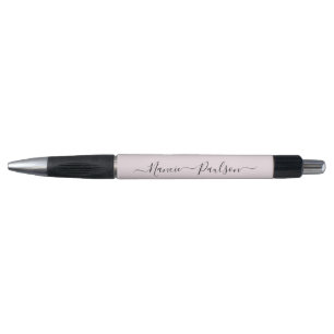 Modern Minimalist Blush Pink Script Custom Name Pen