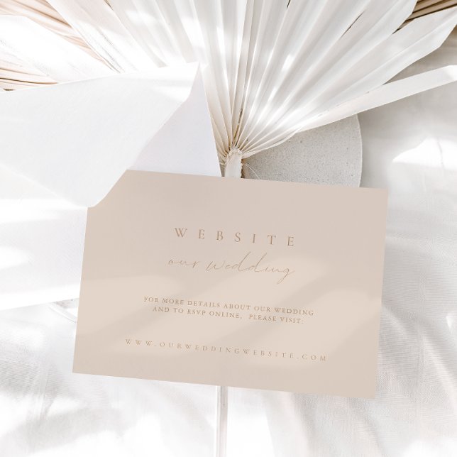 Modern Minimalist Blush Pink Wedding Website Card (Creator Uploaded)