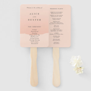 Modern Minimalist Blush Rose Wedding Programs Hand Hand Fan