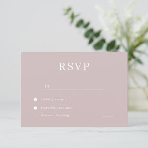 Modern Minimalist Blush Wedding RSVP Card
