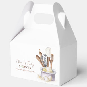 Modern Minimalist Boho Bakery Chef Baby Shower Favor Box