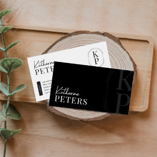 Modern Minimalist Boho Black & Grey Business Card
