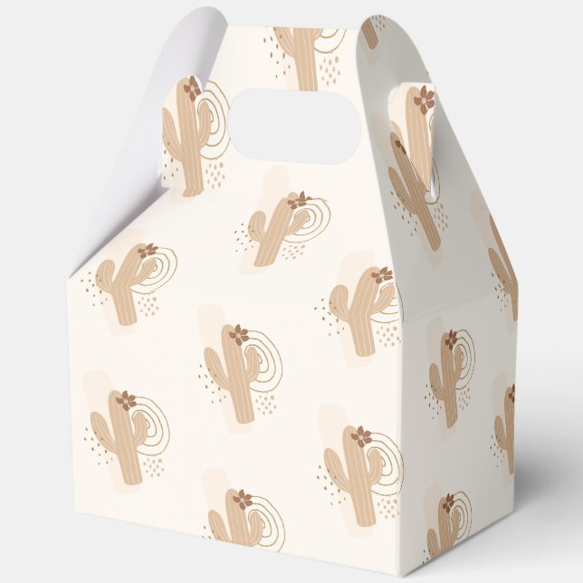 Modern Minimalist Boho Desert Cactus Baby Shower Favor Box (Back)