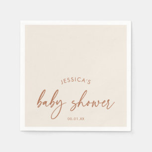 Modern Minimalist Boho Fall Baby Shower Napkin