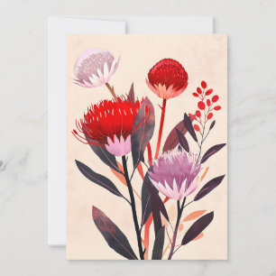 Modern Minimalist Boho Floral Botanical Announcement