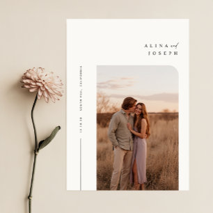 Modern Minimalist Boho Photo Wedding Invitation