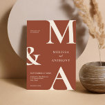 Modern Minimalist Boho Terracotta Wedding Invitation<br><div class="desc">Modern Minimalist Boho Terracotta Wedding Invitation. Features bold monogram typography and minimal graphic design. Personalize text with all the details of your special day.</div>