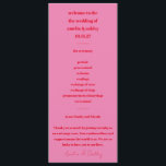 Modern Minimalist Bold Bright Pink Red Tall  Program<br><div class="desc">Modern Minimalist Bright Pink and Red Tall Program</div>