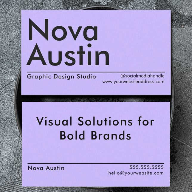 Modern Minimalist Bold Graphic Designer Artist Business Card (Creator Uploaded)