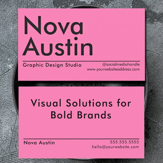 Modern Minimalist Bold Graphic Designer Artist Business Card (Creator Uploaded)