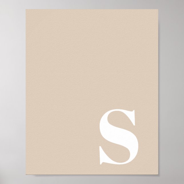 Modern Minimalist Bold Monogram Phone Wallpaper Poster (Front)