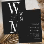 Modern Minimalist Bold Monogram Wedding Invitation<br><div class="desc">Modern Minimalist Black and White Wedding Invitation. Features modern monogram typography and minimal graphic design. Personalize text with all the details of your special day.</div>