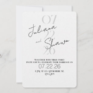 Modern Minimalist Bold Typography Wedding Invitation
