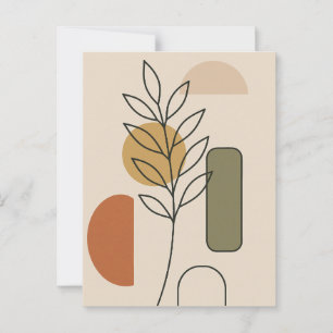 Modern Minimalist Botanical  Art Postcard