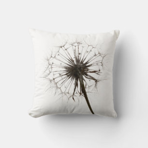 modern minimalist botanical sepia/cream background throw pillow