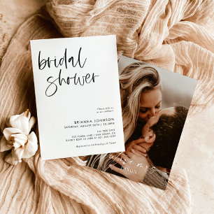 Modern Minimalist Bridal Shower   Boho Bridal  Invitation