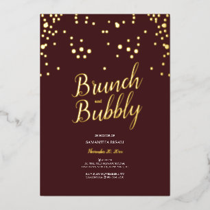 Modern Minimalist Bridal Shower Foil Invitation