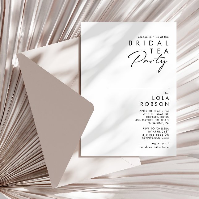 Modern Minimalist Bridal Tea Party Invitation (Creator Uploaded)