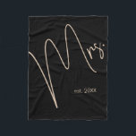 Modern Minimalist Bride | Black   Beige Script Fleece Blanket<br><div class="desc">Show your bride pride with personalized gear perfect for destination weddings or your honeymoon. Makes a thoughtful gift for the bride-to-be!</div>