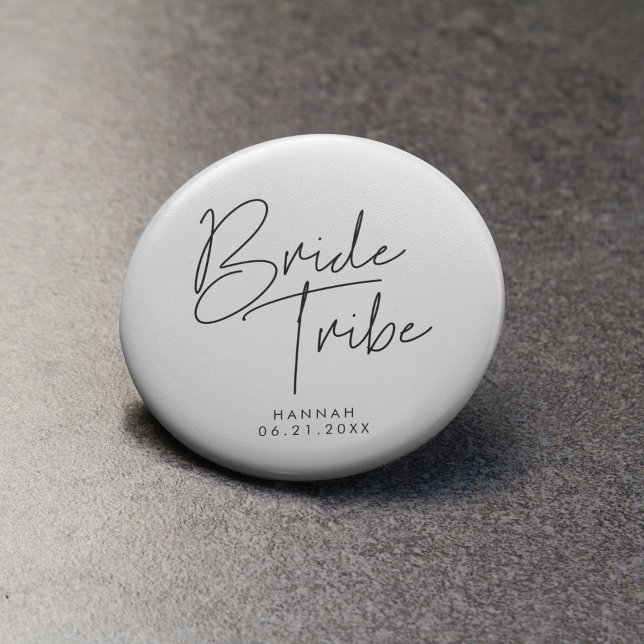 Modern minimalist Bride tribe 1 Inch Round Button (Creator Uploaded)