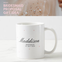 Modern Minimalist Bridesmaid Gift Pink Polka Dot