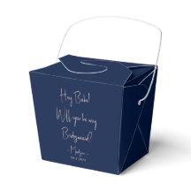 Modern Minimalist Bridesmaid Proposal Script Navy 