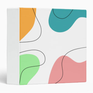Modern Minimalist Bright Color Blobs Abstract Art Binder