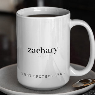 Modern Minimalist Brother Ever Personalized Two- Two-Tone Coffee Mug