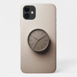 Modern Minimalist Brown Clock - Sleek Aesthetic De iPhone 11 Case