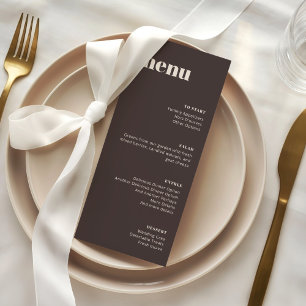 Modern Minimalist Brown Wedding Tall Template Menu