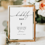 Modern Minimalist Bubbly Bar Wedding Sign<br><div class="desc">Create a chic and celebratory atmosphere with our Bubbly Bar Wedding Sign. This modern,  minimalist design invites guests to raise a glass and enjoy the festivities. Customize it online to match your wedding theme,  and elevate your bar setup. Available in various sizes</div>